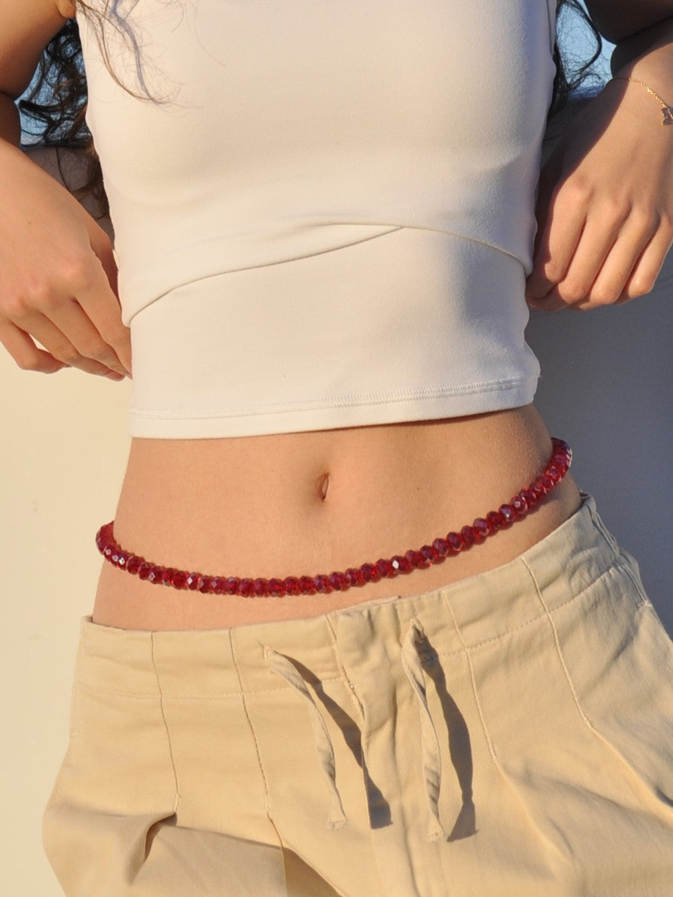 The Ruby Kiss waist chain